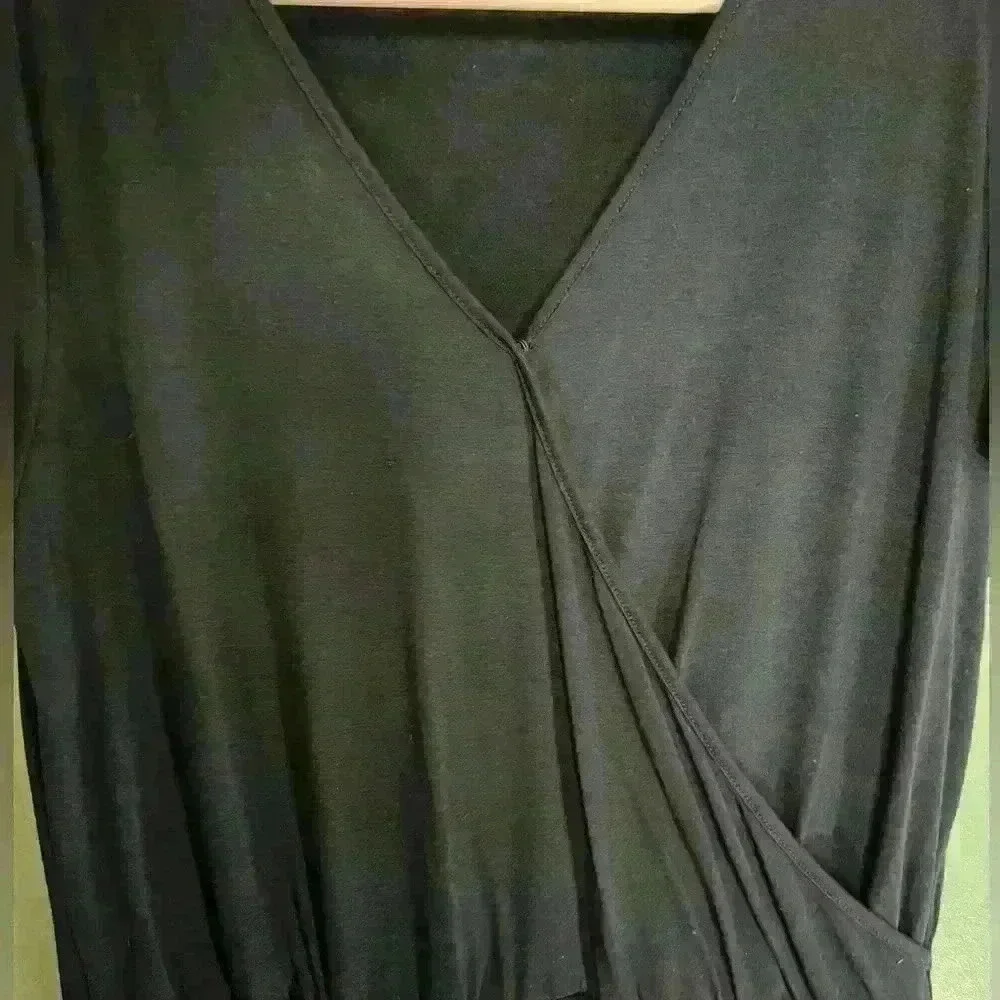 Women's Casual Deep V-Neck Short Sleeve Wrap Drawstring Waist Jumpsuit Romper - Picture 3 of 6